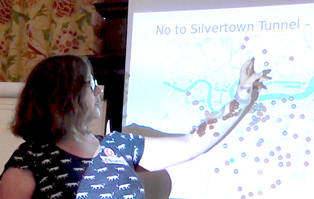 Nikki from No to Silvertown Tunnel Presenting