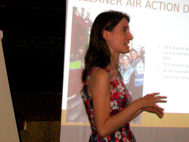 Caroline from Global Action Plan presenting the clean air projects which they've undertaken Caroline from Global Action Plan presenting the clean air projects which they've undertaken